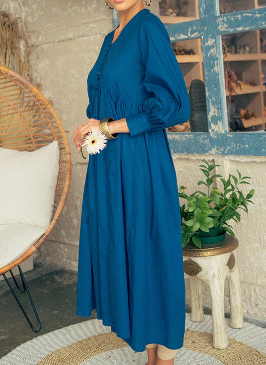 Blue cotton dress