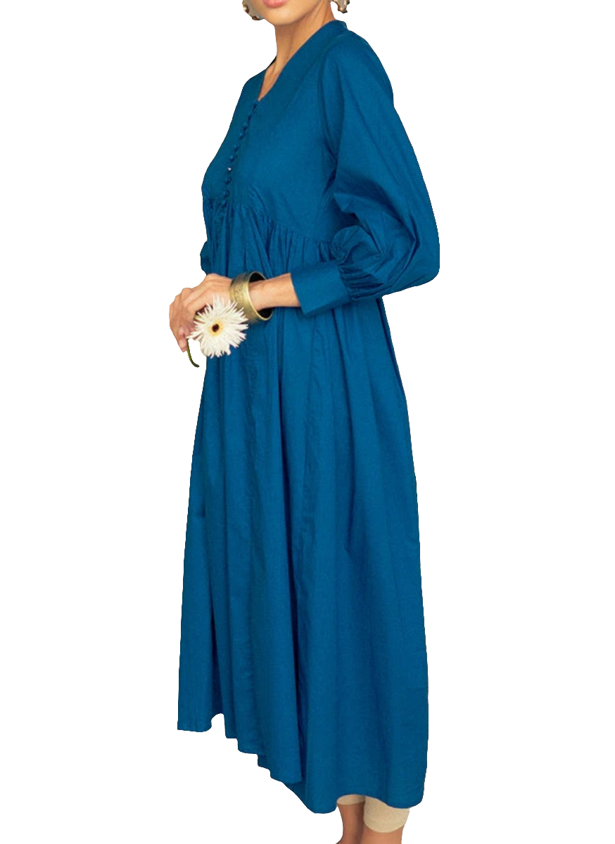 Blue cotton dress